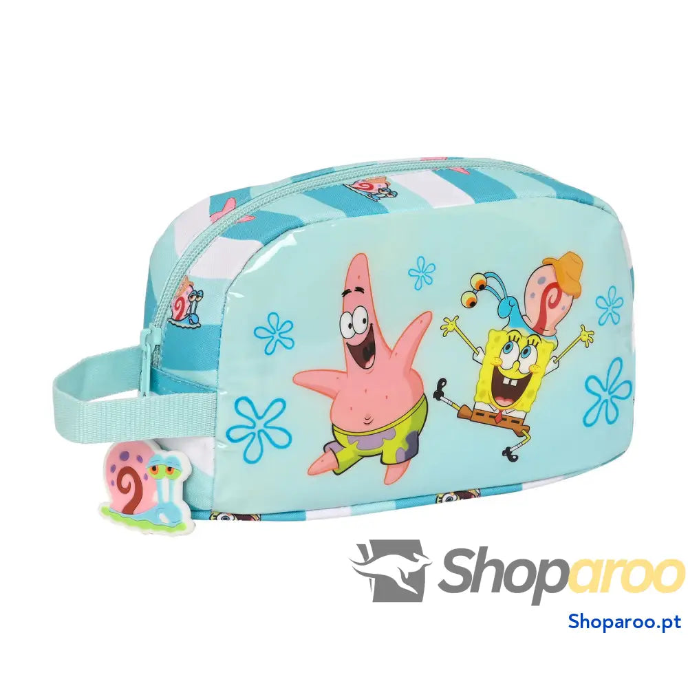 Porta-merendas Térmico Spongebob Stay positive Azul Branco (21.5 x 12 x 6.5 cm)