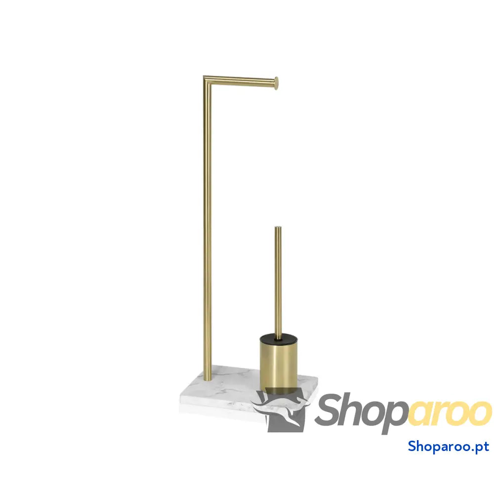 Porta Rolos de Papel Higiénico com Suporte para o Piaçaba Andrea House Dourado