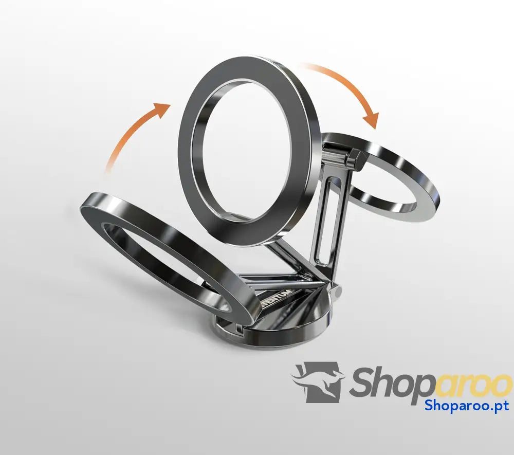 PORTENTUM Suporte móvel para carro Magsafe dobrável com poderoso íman (20 x N52) e rotação de 360 ° – espigão