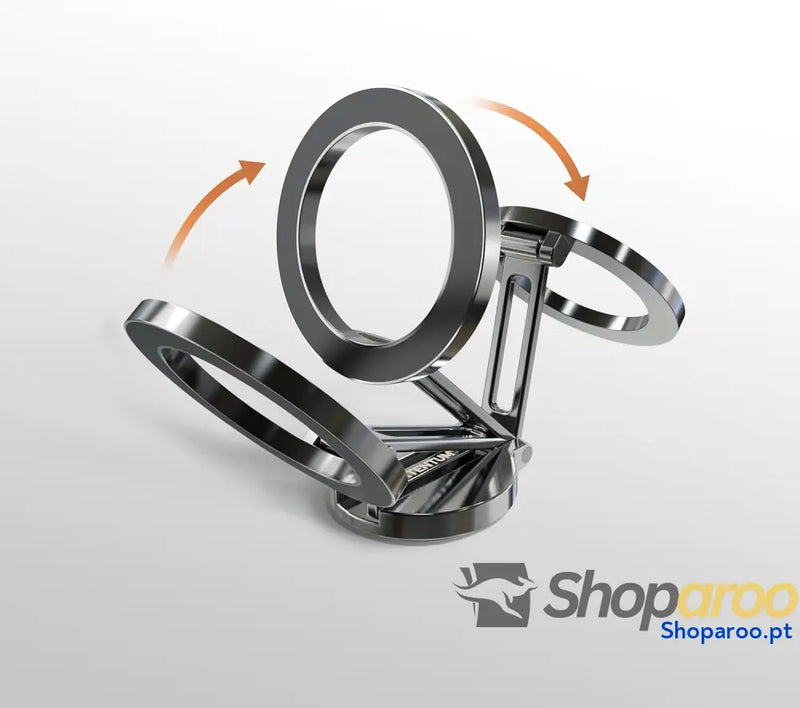 PORTENTUM Suporte móvel para carro Magsafe dobrável com poderoso íman (20 x N52) e rotação de 360 ° – espigão