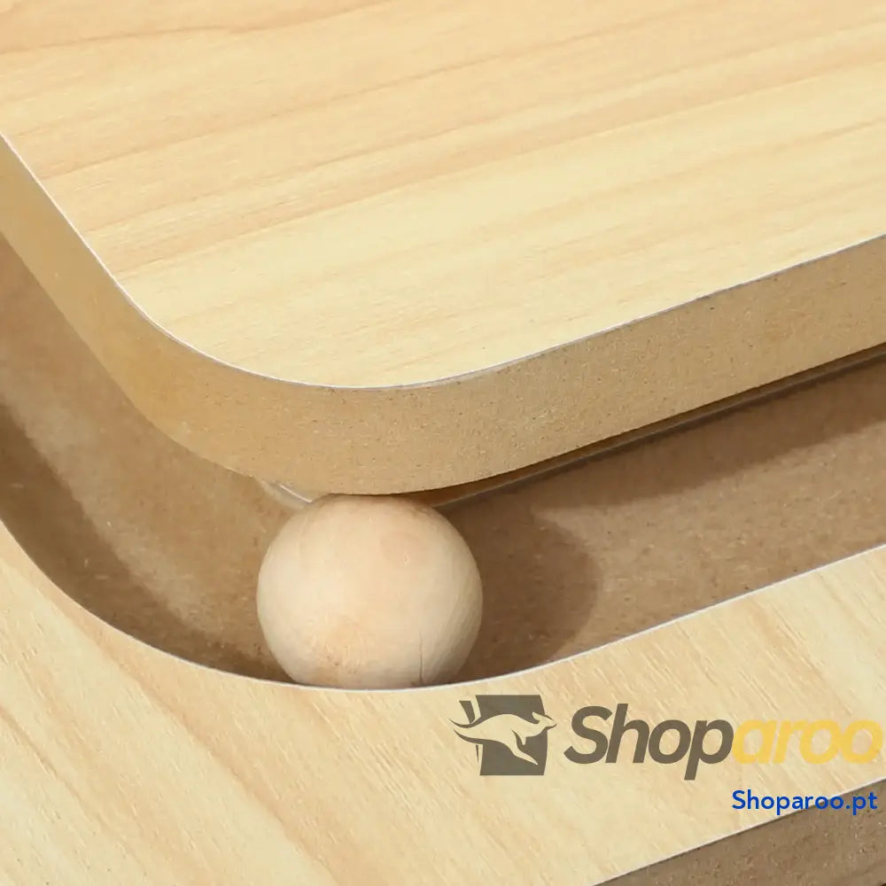 Poste Arranhador para Gatos 87 cm com Bola Suspensa Trilho e de Sisal Bege Madeira