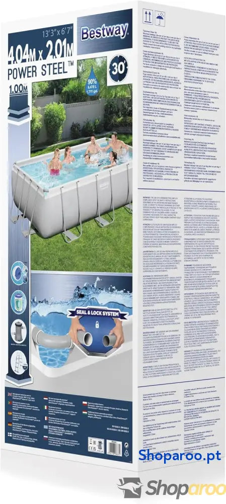 Power Steel™ 13’3’’ x 6’7’’ 39,5’’/4,04 m 2,01 1,00 conjunto de piscina retangular