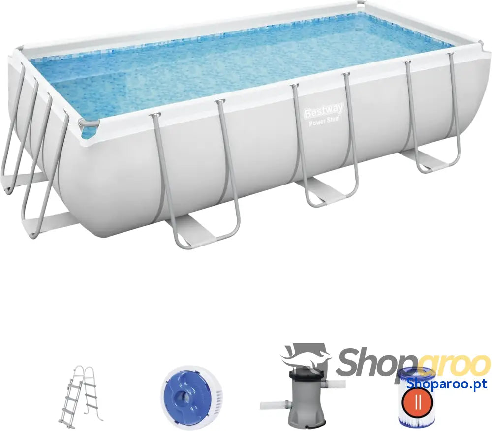 Power Steel™ 13’3’’ x 6’7’’ 39,5’’/4,04 m 2,01 1,00 conjunto de piscina retangular
