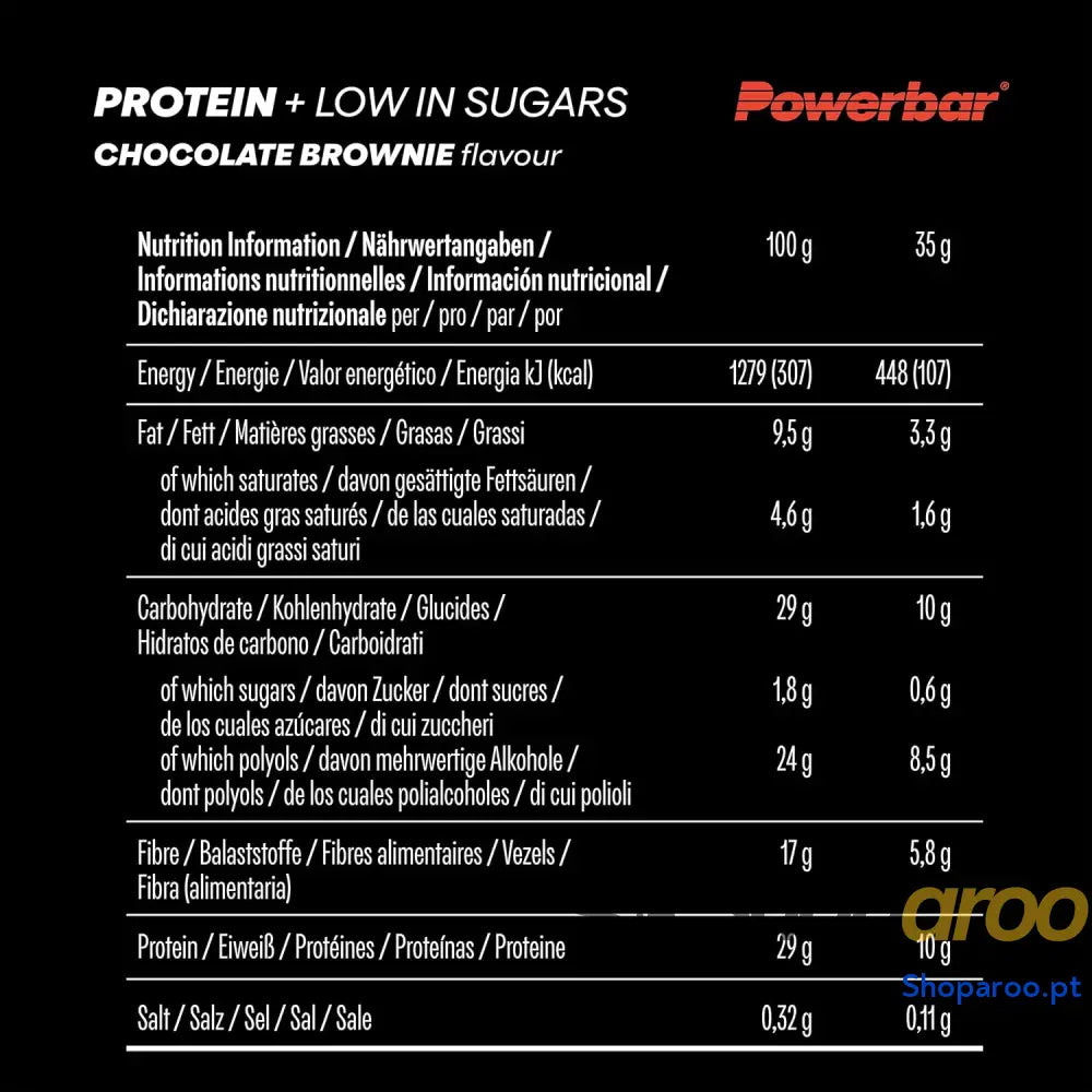 Powerbar Protein Plus Low Sugar Chocolate Brownie Barras de Proteínas