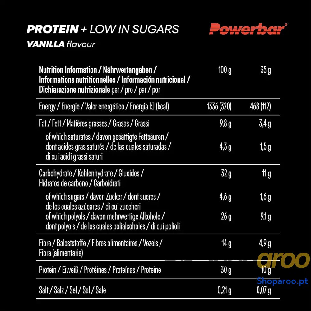 Powerbar Protein Plus Low Sugar Vanilla proteínas para dieta equilibrada