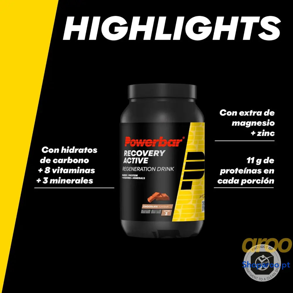 Recovery Active Chocolate bebida com hidratos proteínas magnésio e zinco