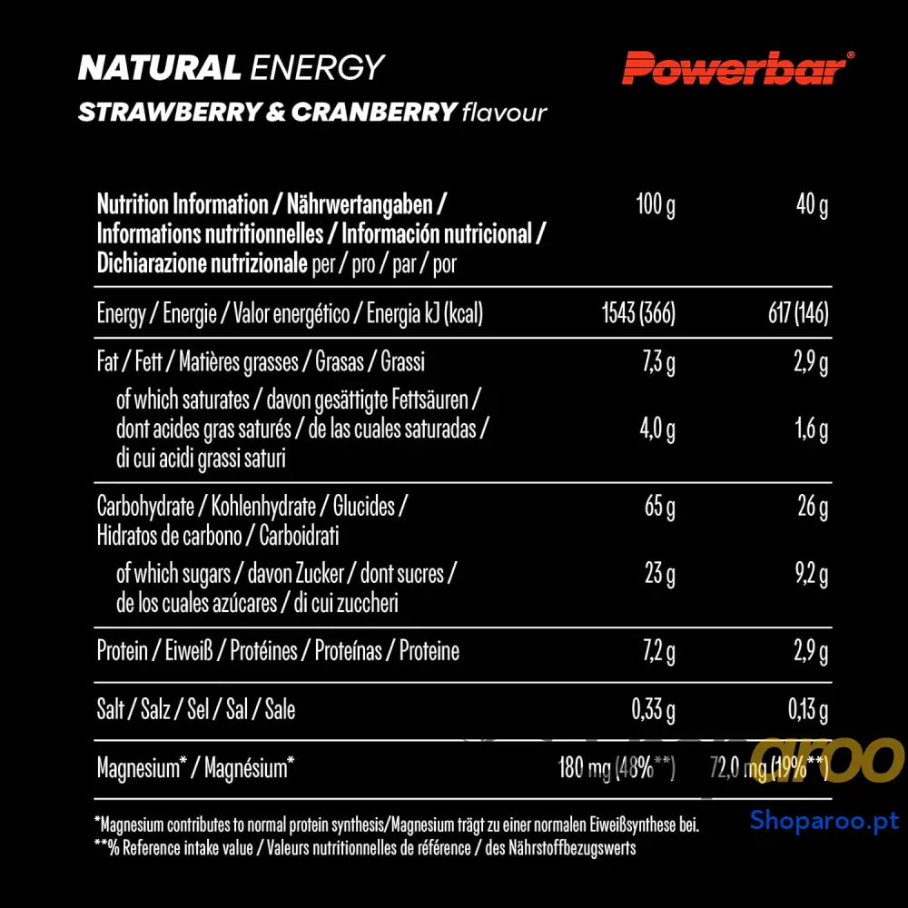 Powerbar Strawberry & Cranberry natural Energy Cereal 18 x 40 g