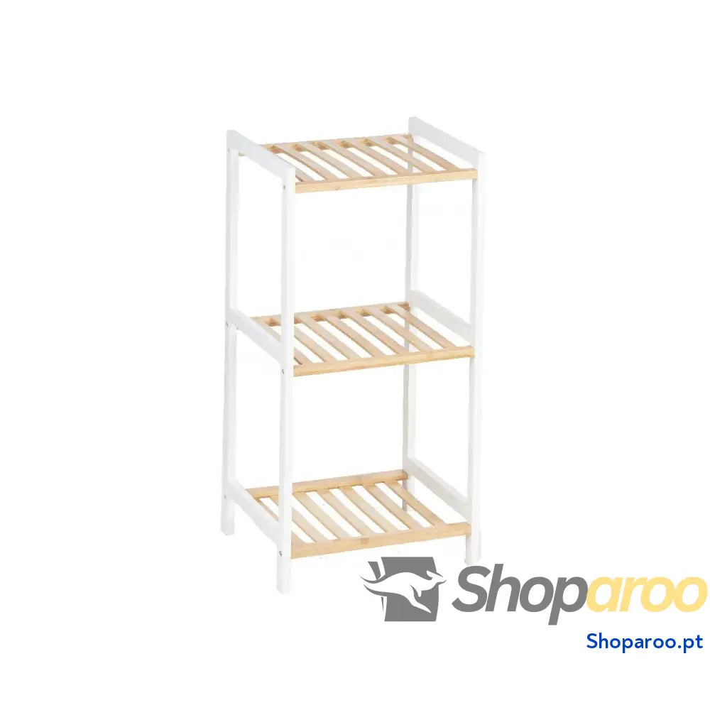 Prateleira de Casa Banho 35 x 30 70 cm Branco Natural Bambu madeira pinho