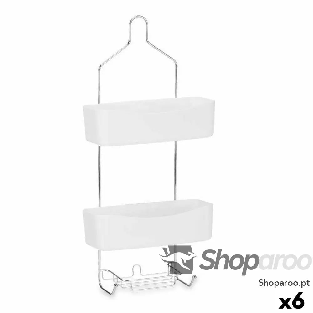 Prateleira de Casa Banho Berilo W7072 382 Branco Metal Plástico 28 x 60 14 cm (6 Unidades)