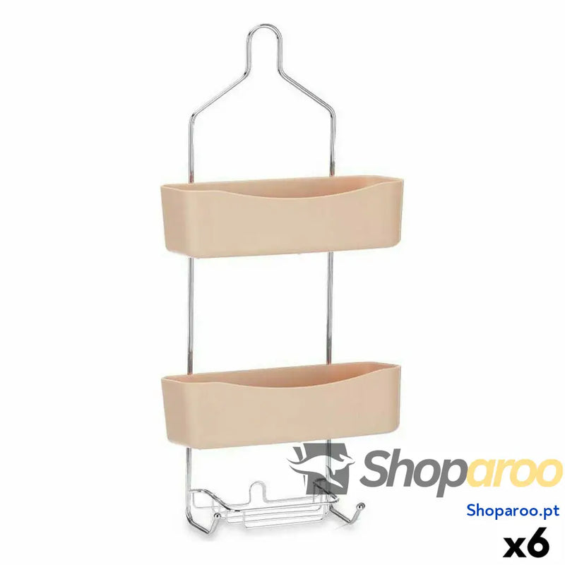 Prateleira de Casa Banho Berilo W7072 384 Bege Metal Plástico 28 x 60 14 cm (6 Unidades)