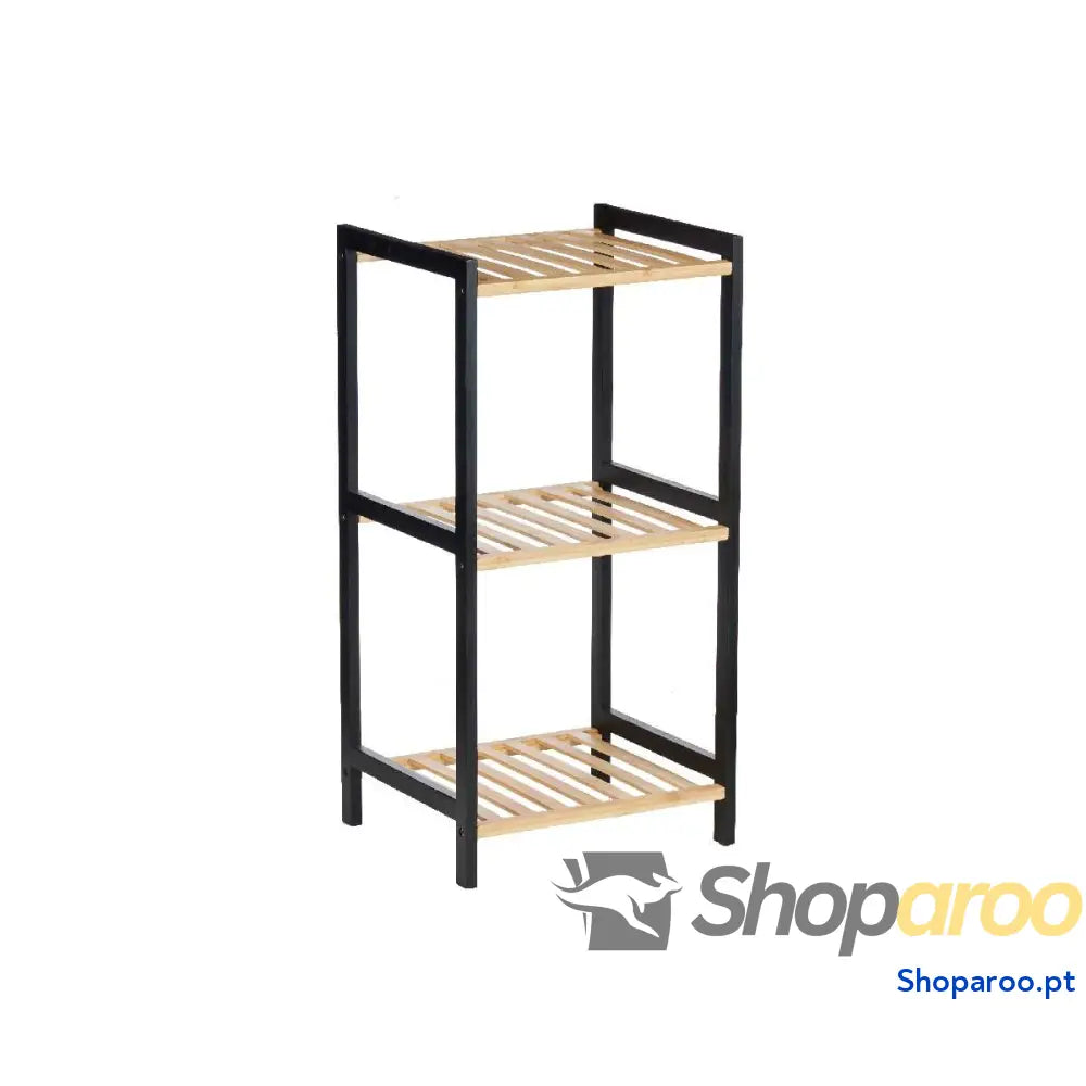 Prateleira de Casa Banho Berilo WR5503 3 464 Preto Natural 35 x 30 70 cm