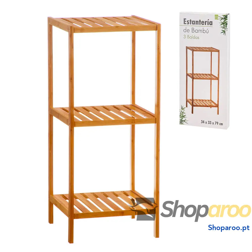 Prateleira de Casa Banho Caison Bambu 3 Prateleiras 34 x 33 79 cm