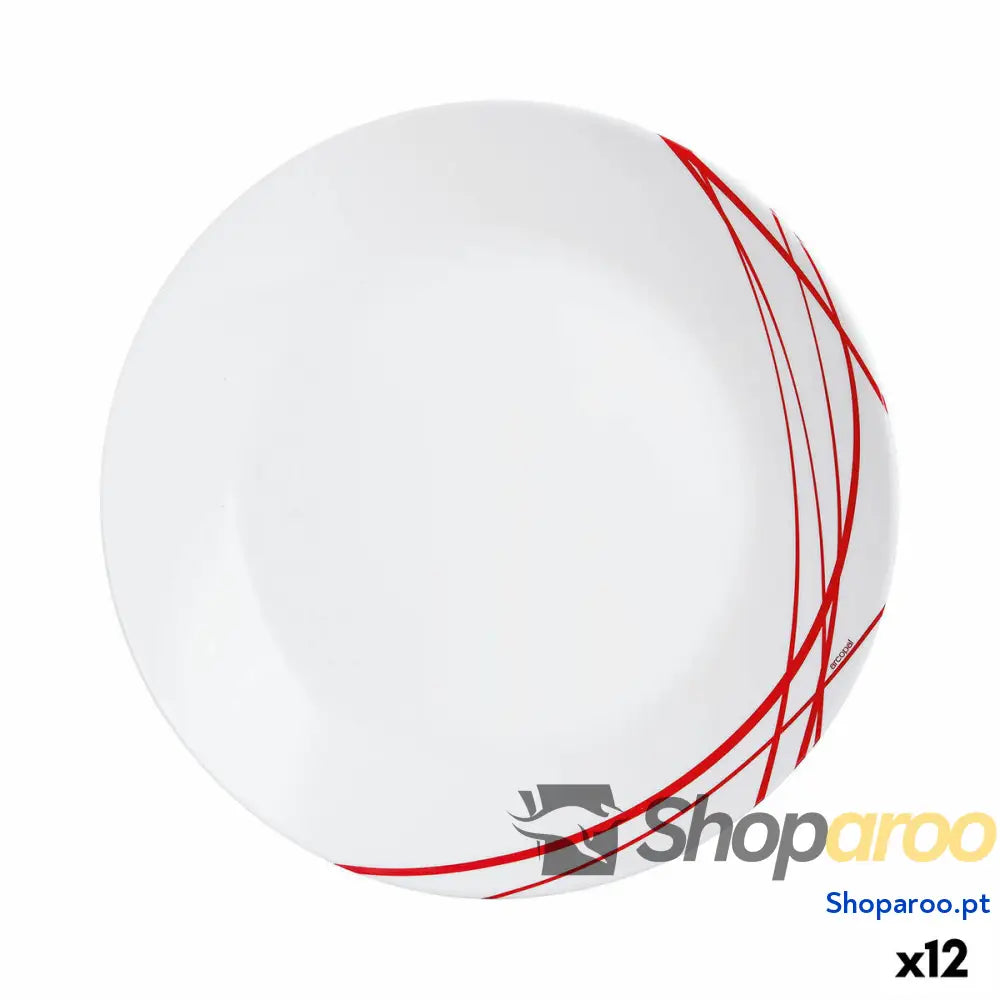 Prato de Jantar Arcopal Domitille Rojo Duas cores Vidro 25 cm (12 Unidades)