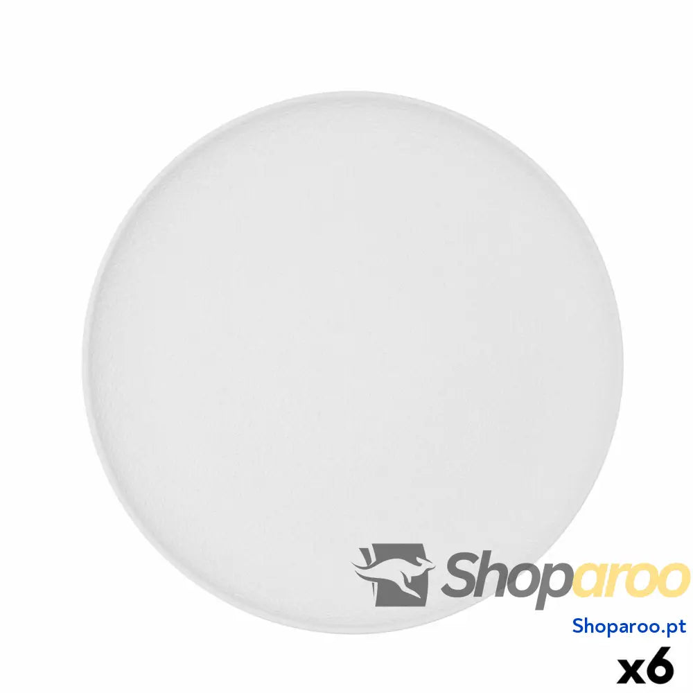 Prato de Jantar Bidasoa Fosil Branco Cerâmica 26,5 x 26,4 2,3 cm (6 Unidades)