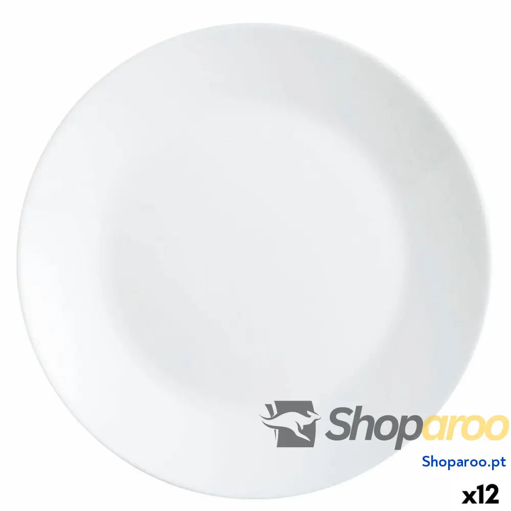 Prato de Jantar Luminarc Zelie Branco Vidro Ø 25 cm (12 Unidades)
