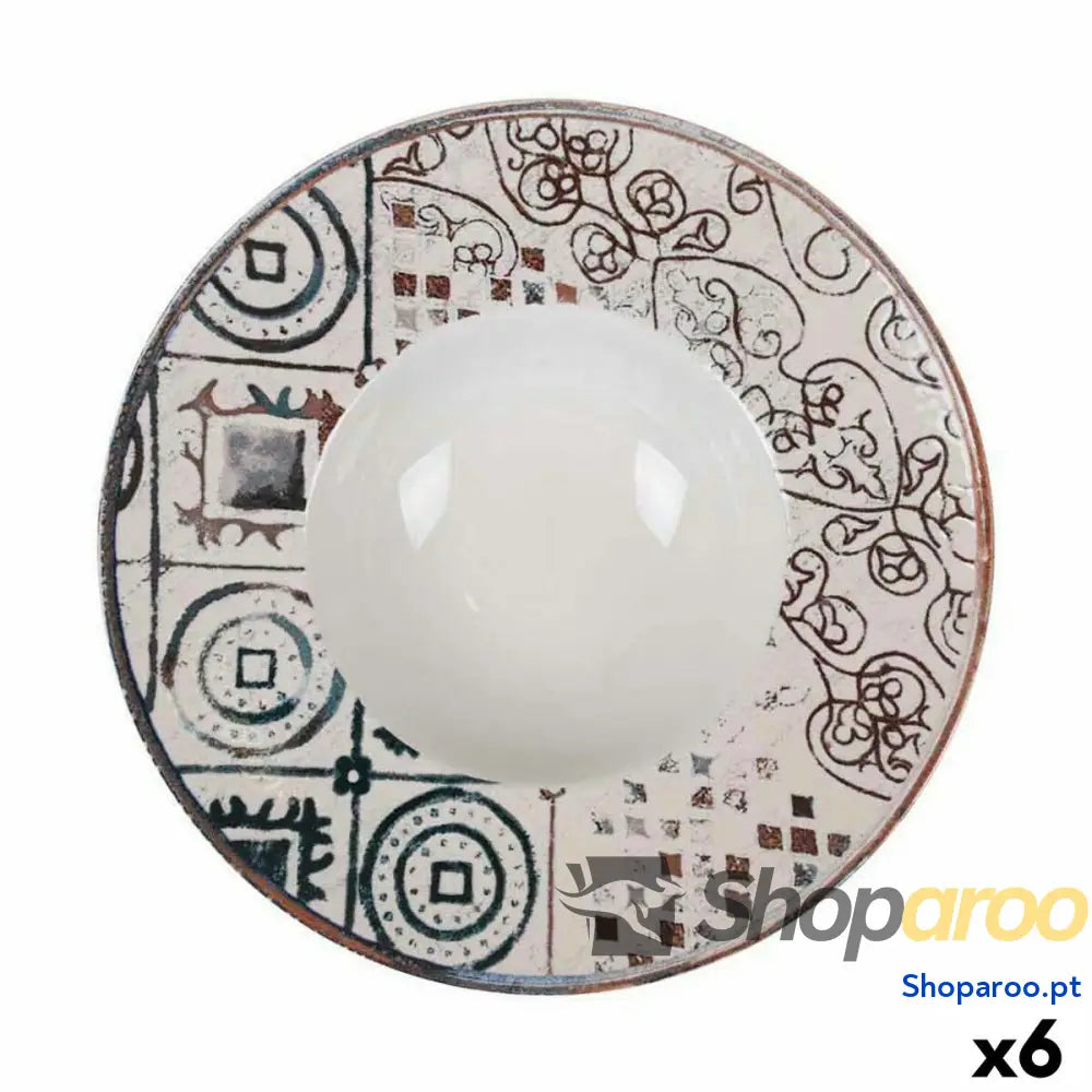Prato Fundo La Mediterránea Grecia Porcelana Ø 28 cm (6 Unidades)