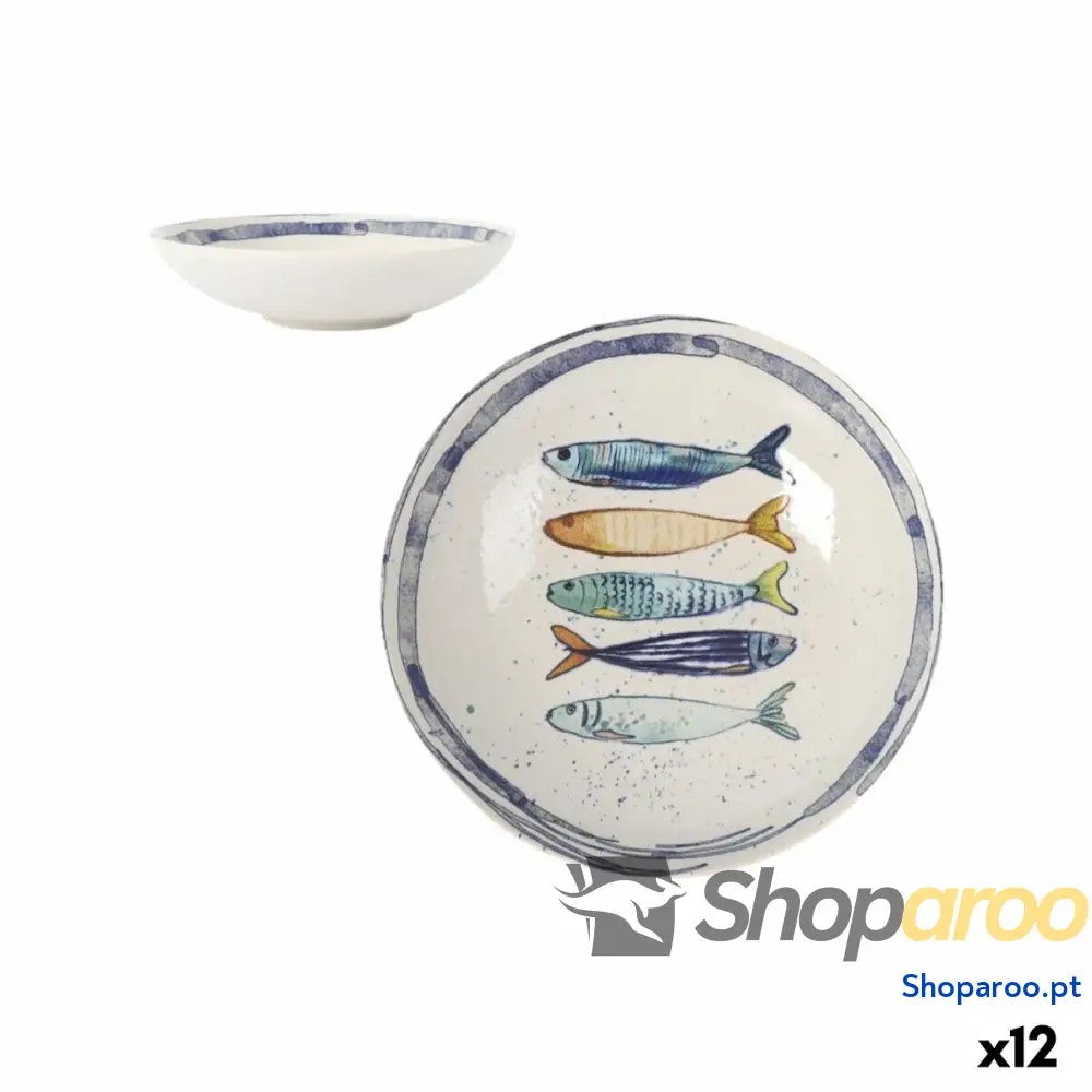 Prato Fundo La Mediterránea Peixe Ø 21 cm (12 Unidades)