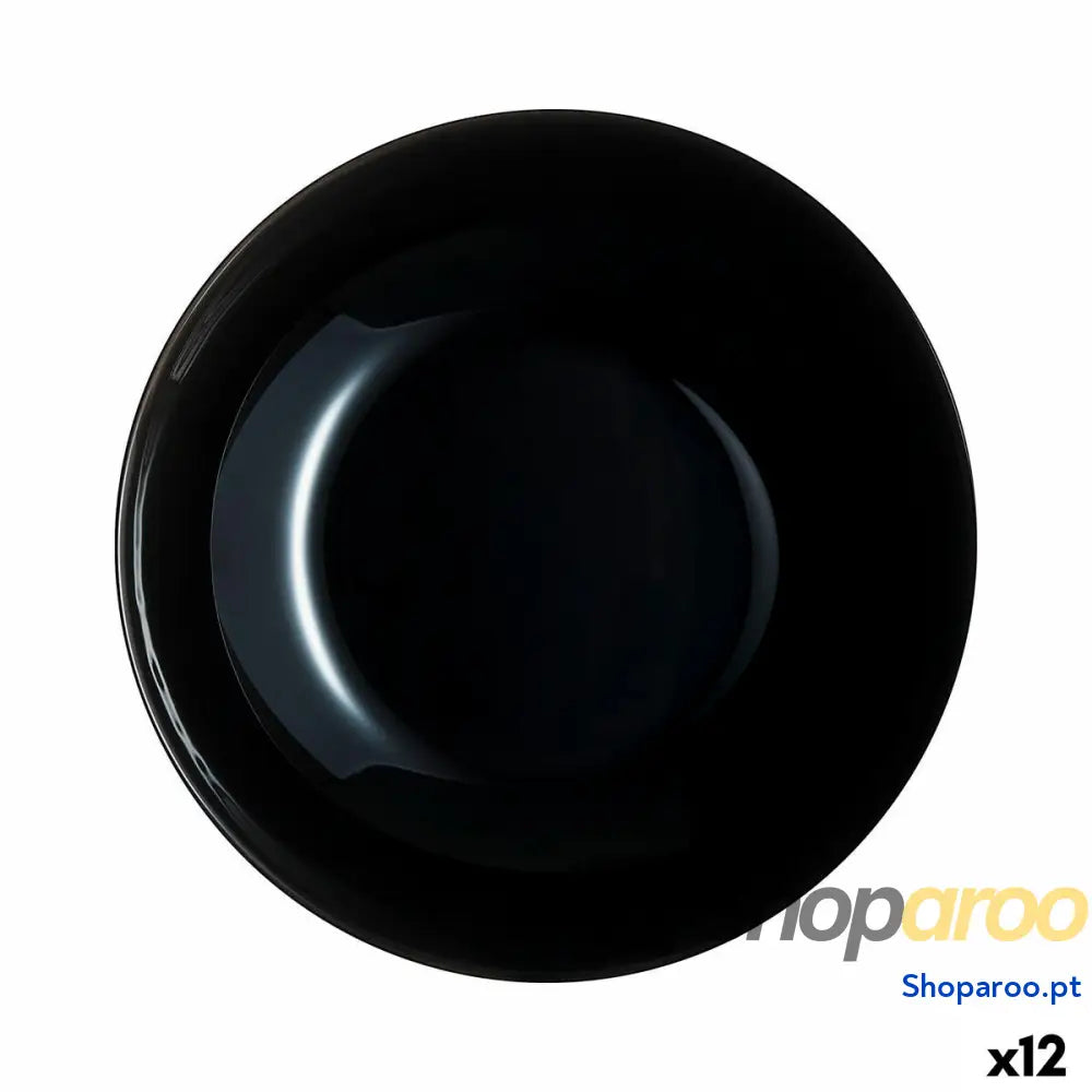 Prato Fundo Luminarc Zelie Negro Preto Vidro Ø 20 cm (12 Unidades)