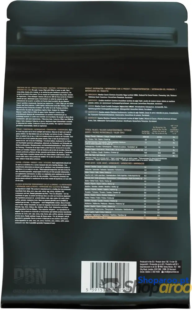 Premium Body Nutrition Caseína micelar 1 kg (embalagem de 1) sabor chocolate