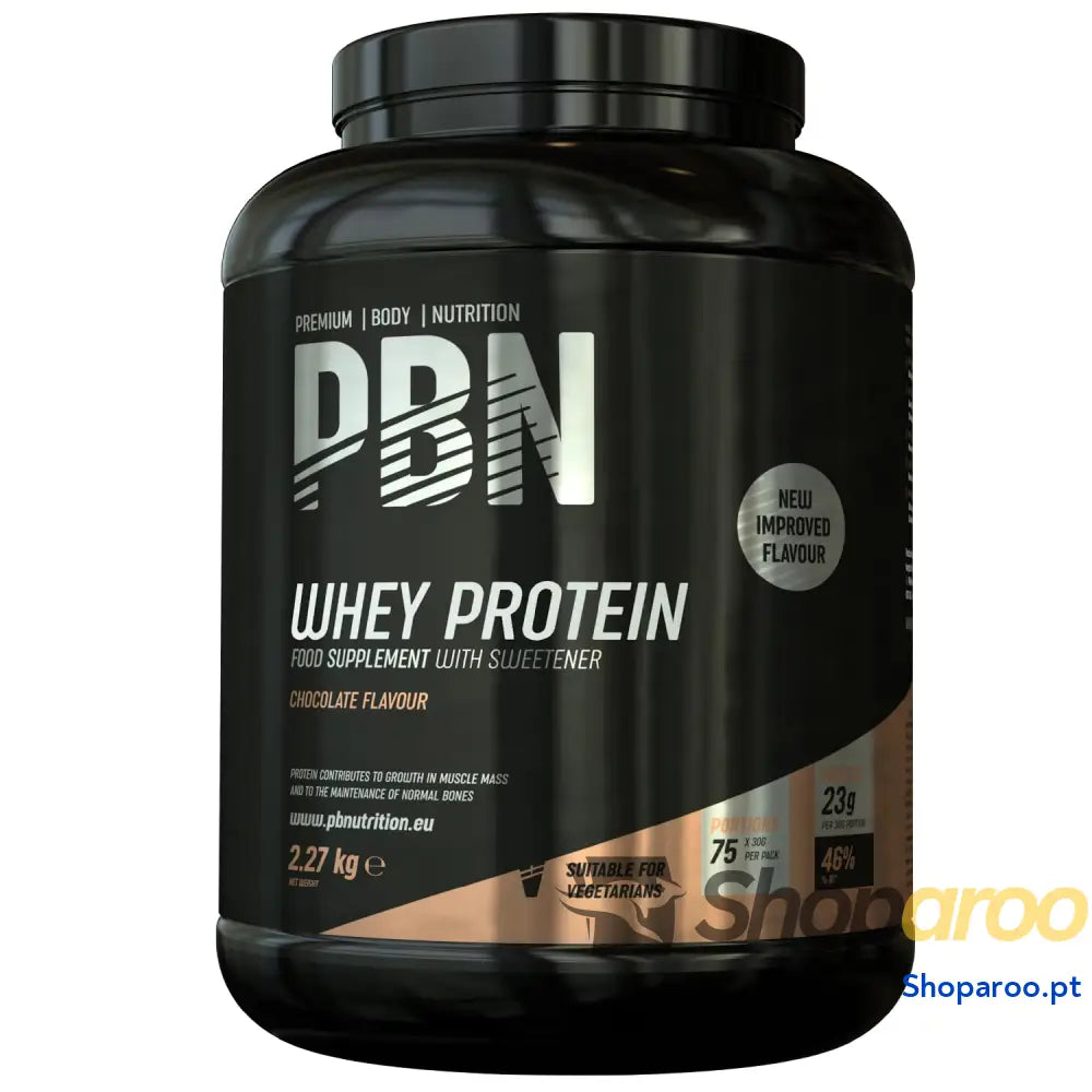 Premium Body Nutrition Proteína de soro leite em pó 2,27 kg (embalagem 1) sabor banana otimizado