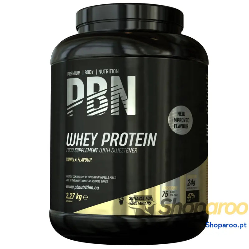 Premium Body Nutrition Proteína de soro leite em pó 2,27 kg (embalagem 1) sabor banana otimizado