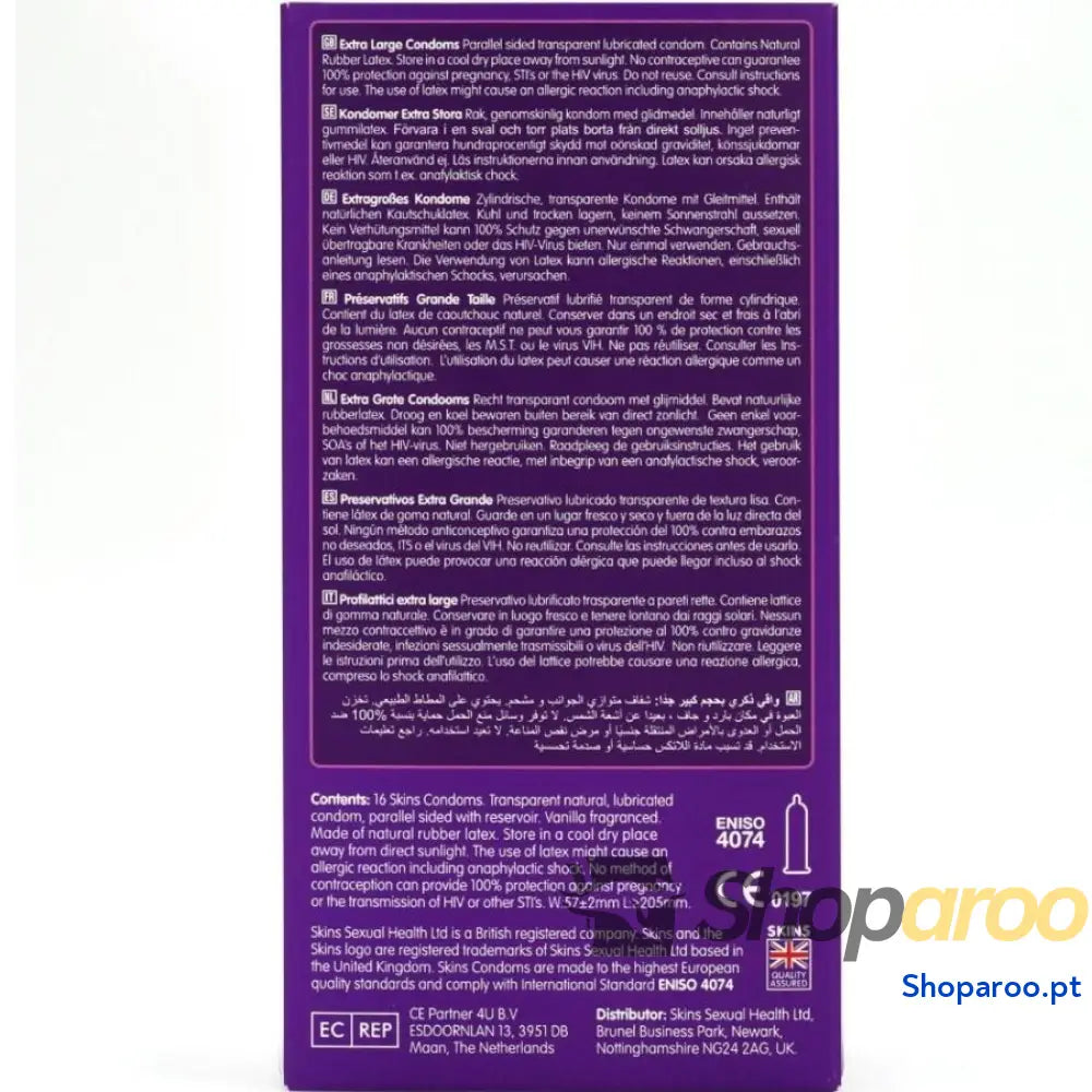 PRESERVATIVOS EXTRA GRANDE PREMIUM PACOTE COM 16