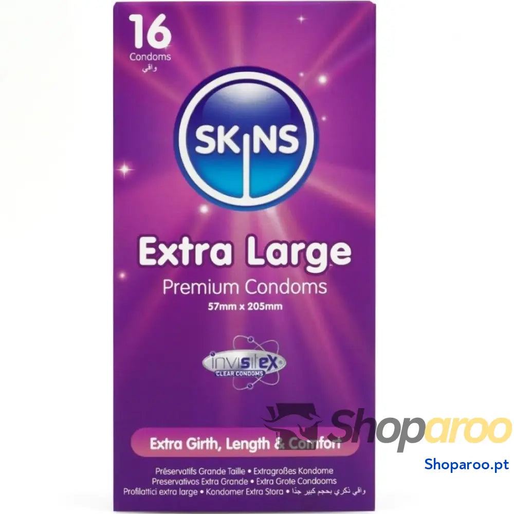PRESERVATIVOS EXTRA GRANDE PREMIUM PACOTE COM 16