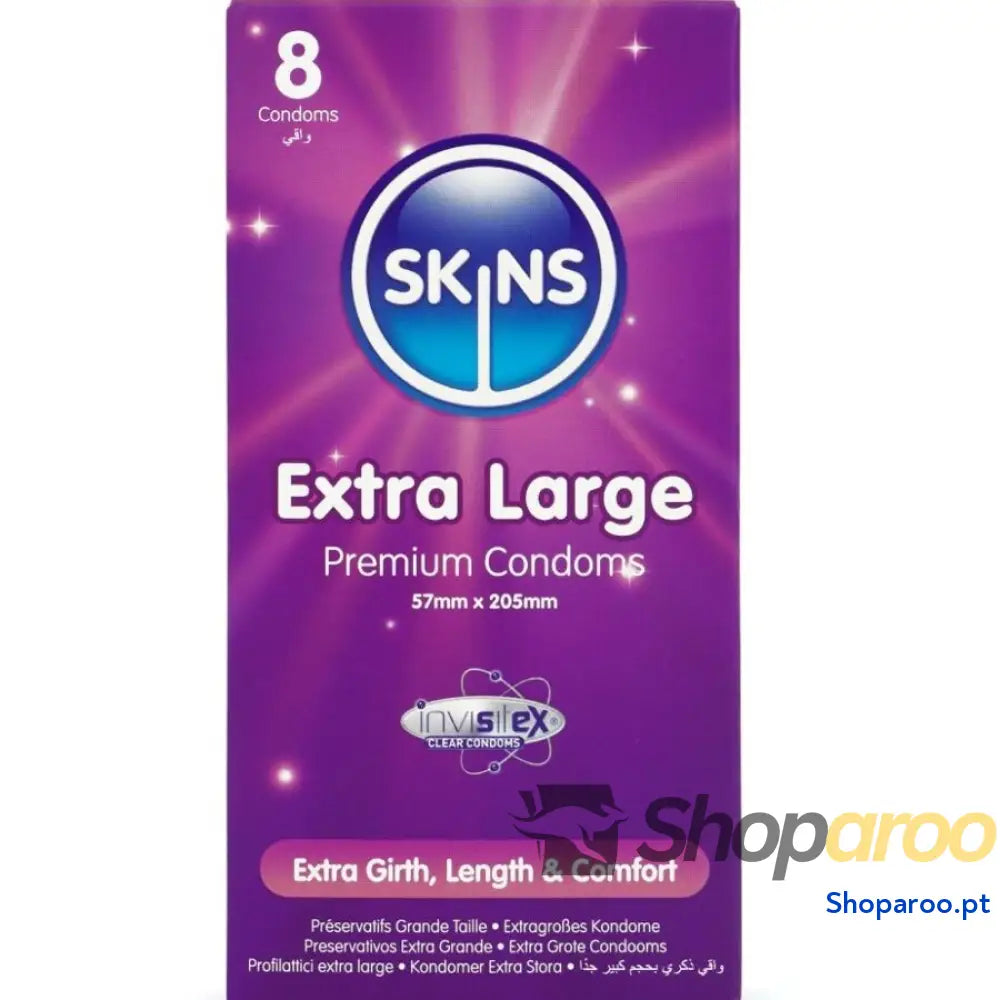 PRESERVATIVOS EXTRA GRANDE PREMIUM PACOTE COM 8