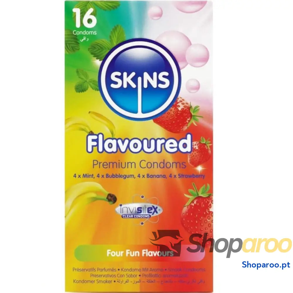 PRESERVATIVOS PREMIUM MULTI SABORES PACOTE COM 16