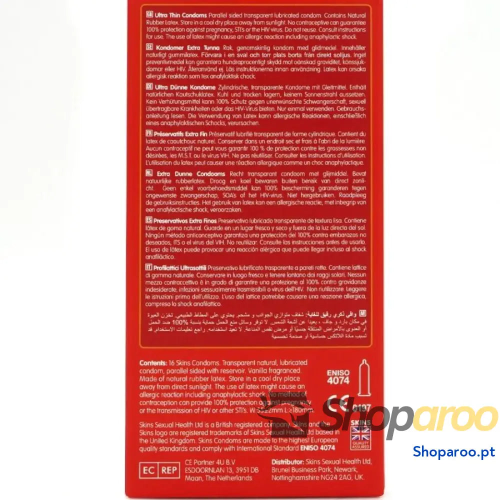 PRESERVATIVOS ULTRA FINOS PREMIUM PACOTE COM 16