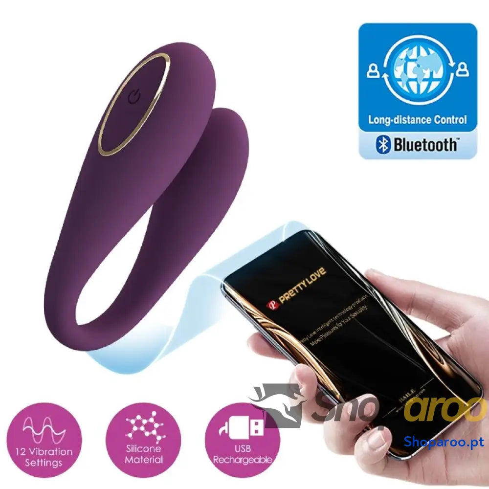 PRETTY LOVE - AUGUST VIBRADOR DE PRAZER DUPLO GLOBAL REMOTO