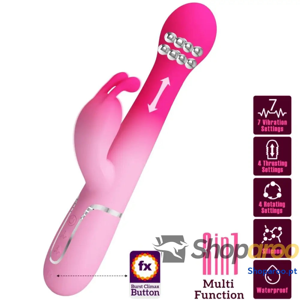 PRETTY LOVE - DEJON 3 EM 1 MULTIFUNCIONAL RABBIT VIBRADOR ROSA