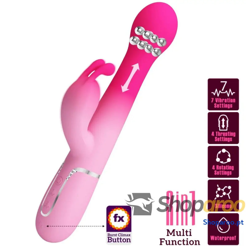 PRETTY LOVE - DEJON 3 EM 1 MULTIFUNCIONAL RABBIT VIBRADOR ROSA