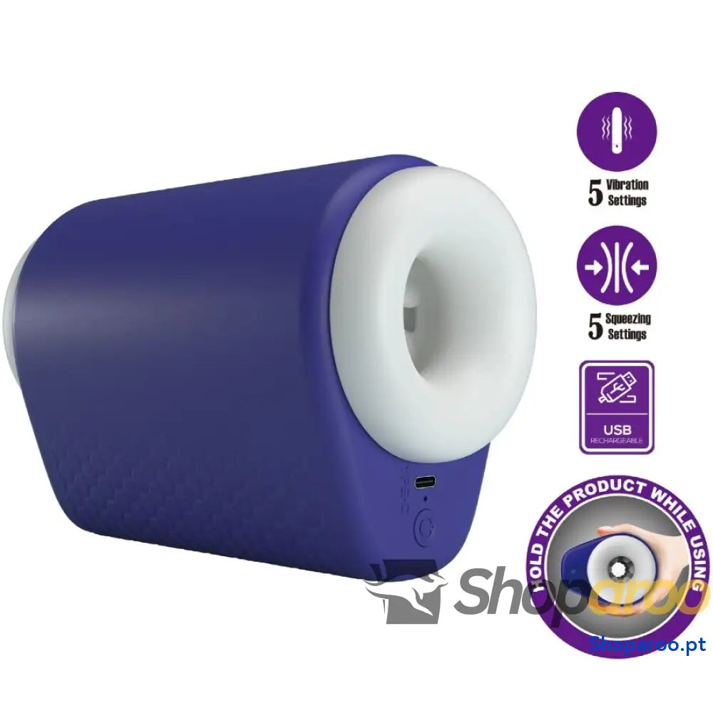 PRETTY LOVE - DJ LADY MASTURBADOR MASCULINO COM VIBRAÇÃO 5 AJUSTES ROXO