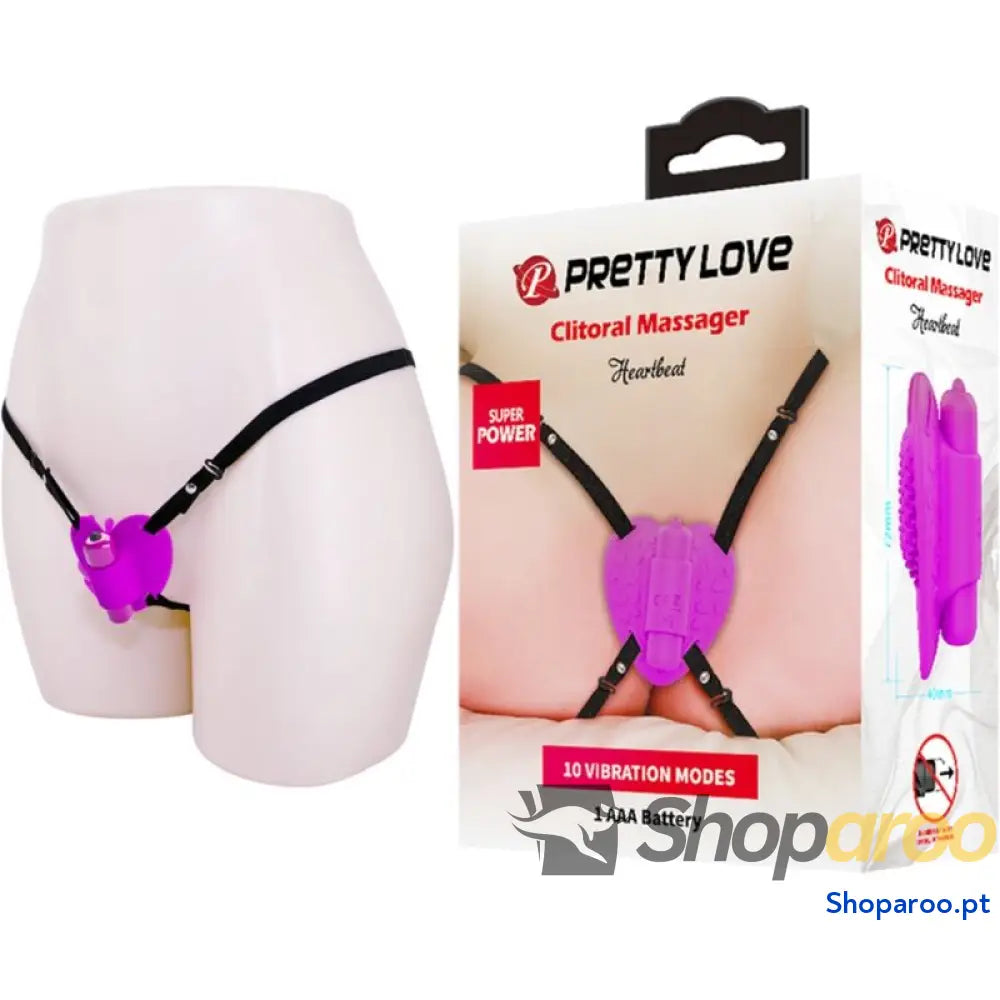 PRETTY LOVE HEARTBEAT CLITORIS MASSAGER 10 MODOS DE VIBRAO ROXO