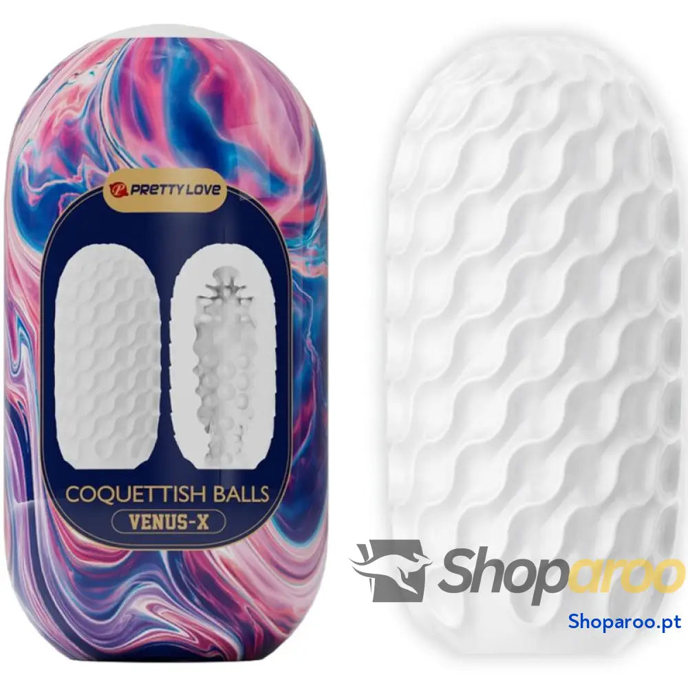 PRETTY LOVE - MASTURBADOR MASCULINO DE SILICONE COQUETTISH BALLS BRANCO