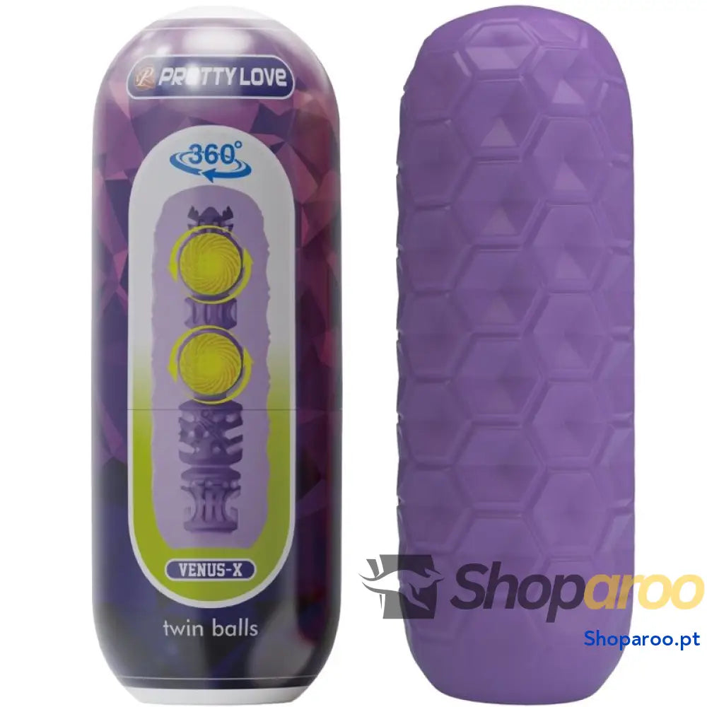 PRETTY LOVE - MASTURBADOR MASCULINO TWIN BALLS ROXO
