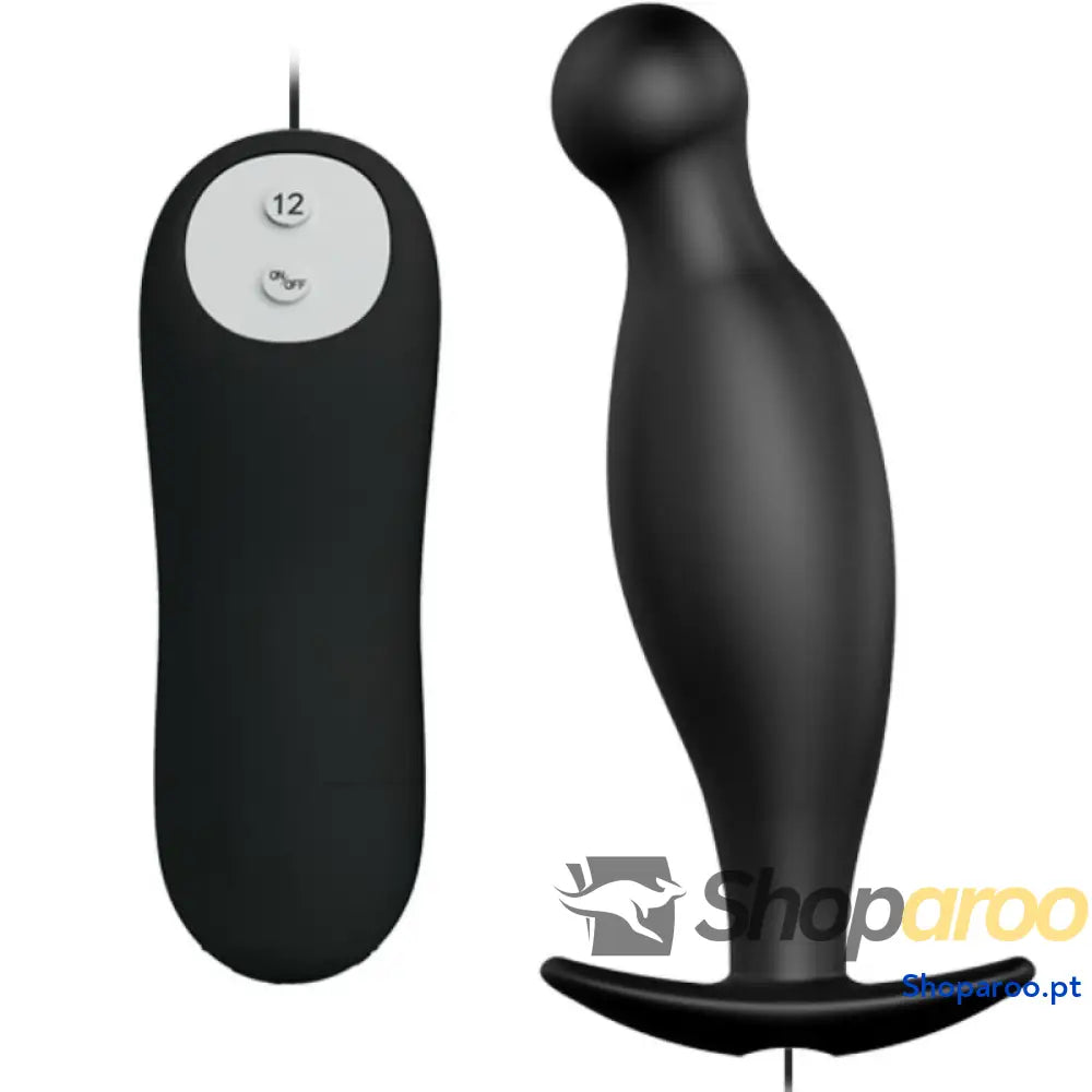 PRETTY LOVE - PLUG ANAL DE SILICONE 12 MODOS VIBRAO PRETO