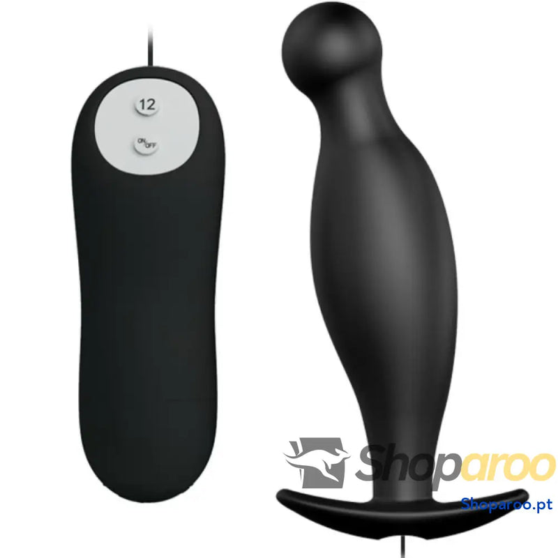 PRETTY LOVE - PLUG ANAL DE SILICONE 12 MODOS VIBRAO PRETO