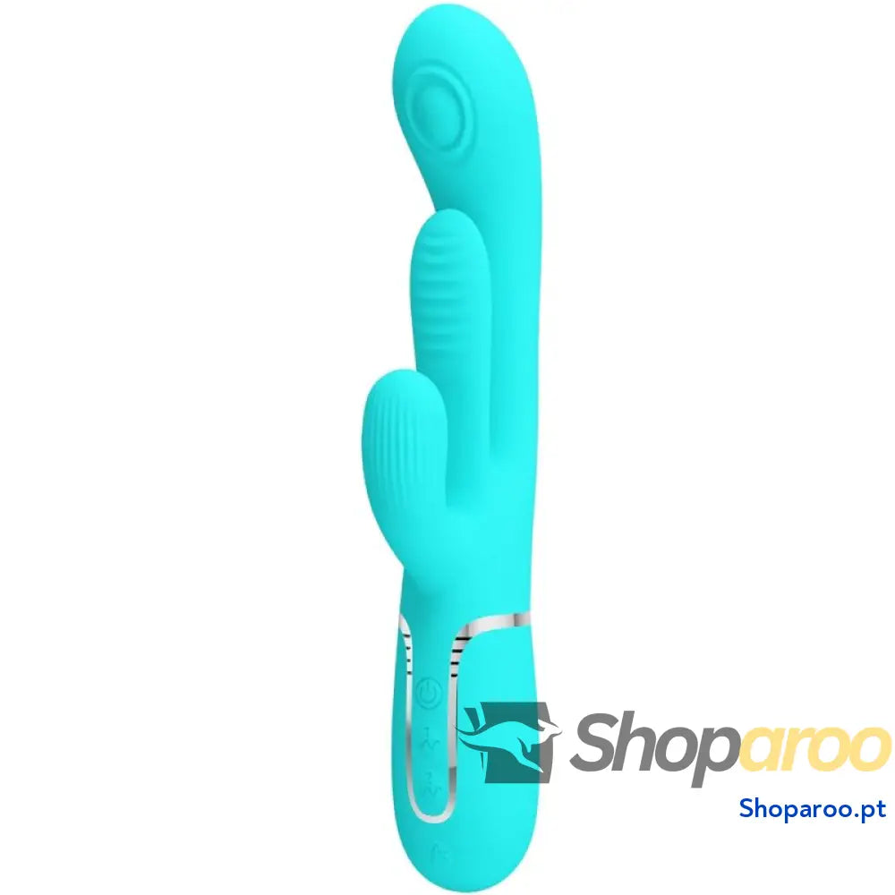 PRETTY LOVE - SHANIA TRIPLE RABBIT MULTIFUNCIONAL VIBRADOR 3 EM 1 AZUL