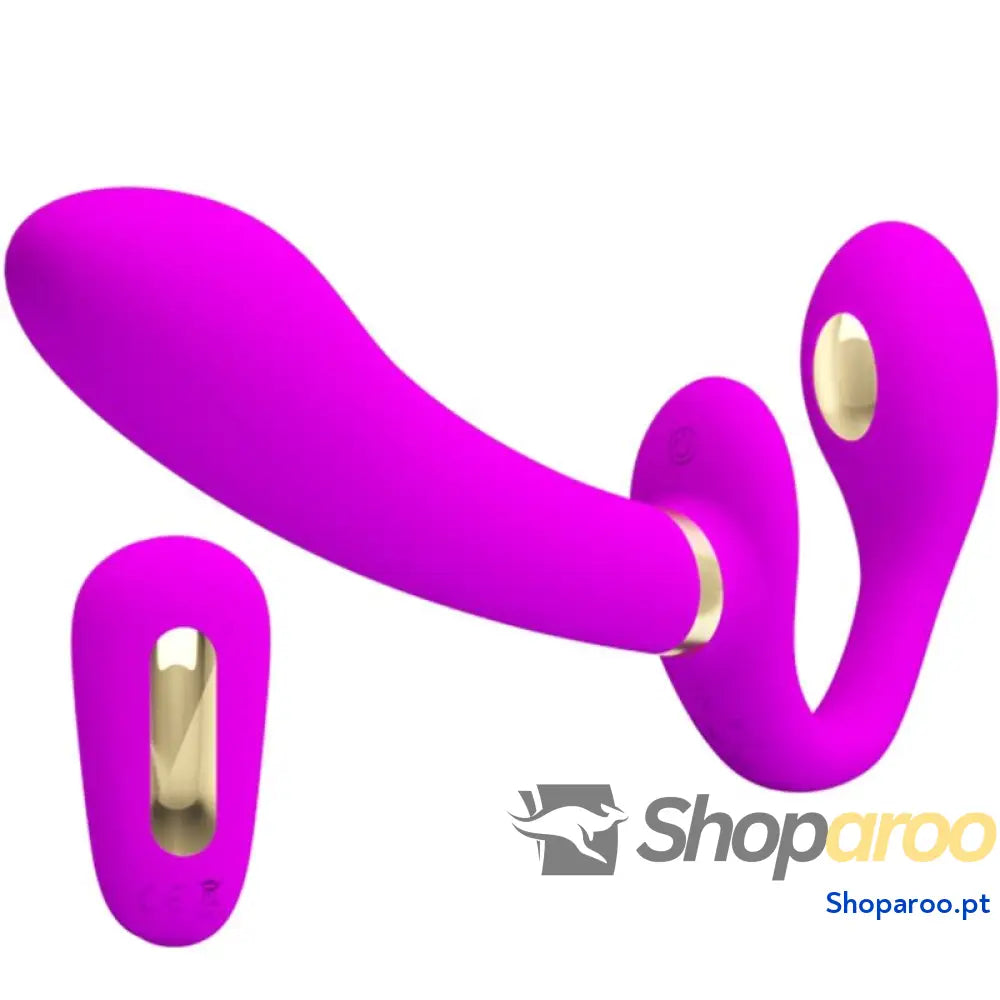 PRETTY LOVE - THUNDERBIRD VIBRADOR DUPLO STRAP-ON CONTROLE REMOTO ROXO