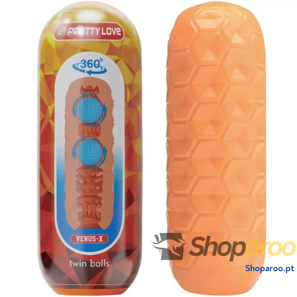 PRETTY LOVE - TWIN BALLS MASTURBADOR MASCULINO LARANJA