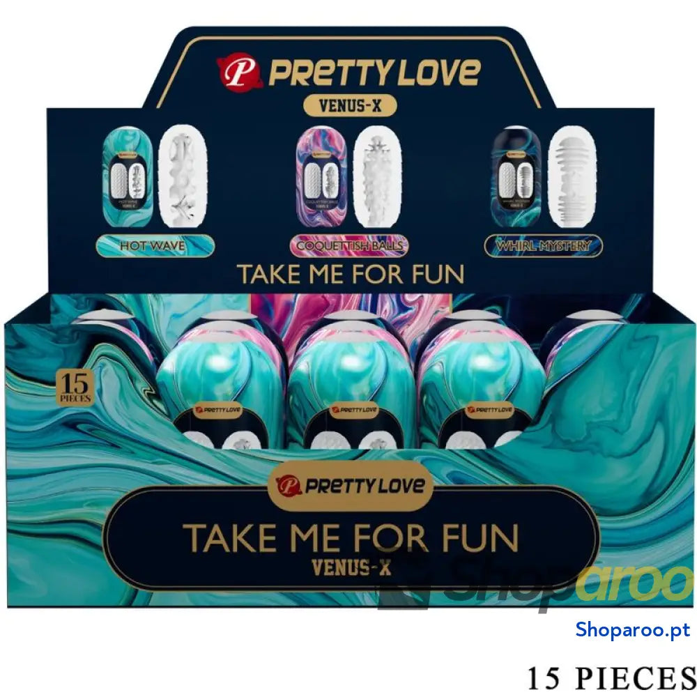 PRETTY LOVE - VENUS X 15 MASTURBADORES MASCULINOS DE SILICONE BRANCO
