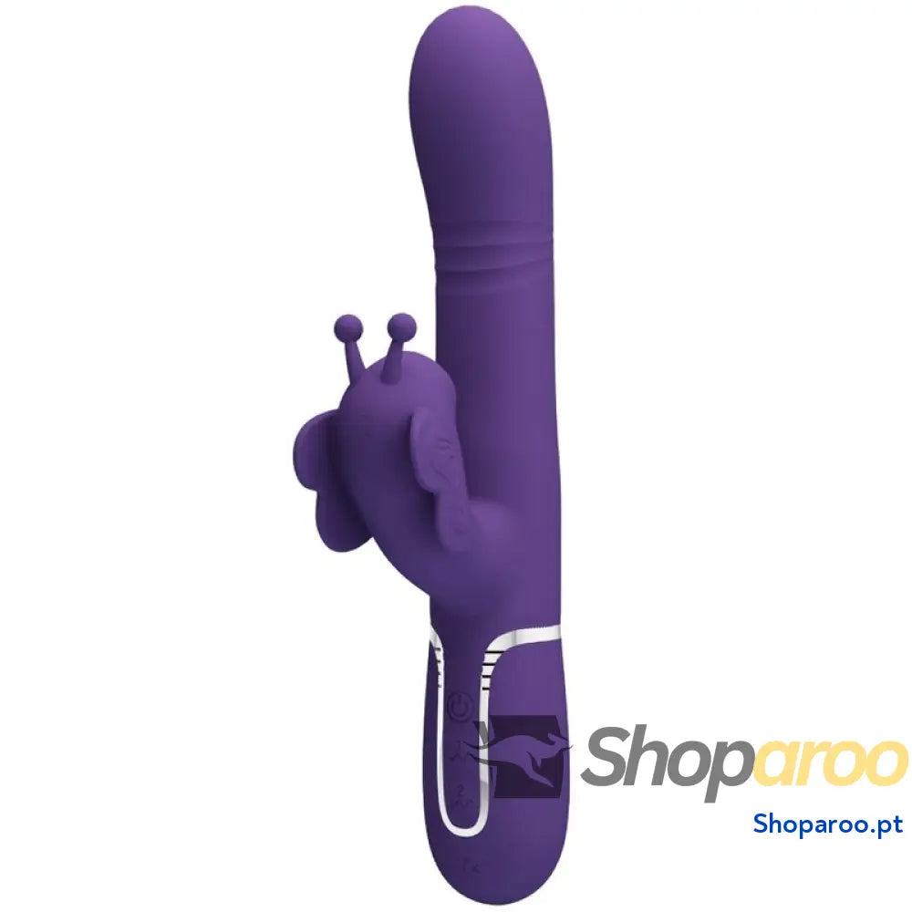 PRETTY LOVE - VIBRADOR COELHO MULTIFUNÇÕES 4 EM 1 BORBOLETA ROXO