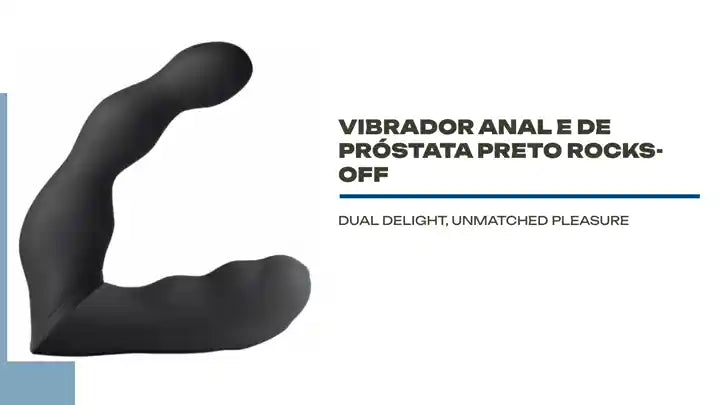 VIBRADOR ANAL E DE PR&Oacute;STATA PRETO ROCKS-OFF by@Outfy