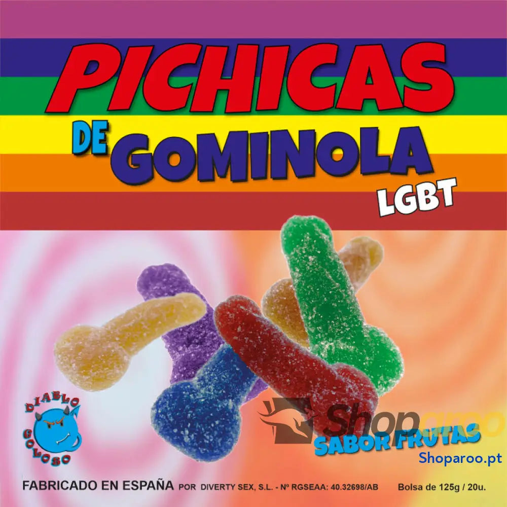 PRIDE - FRUTAS DE PÊNIS GOMAS COM AÚCAR LGBT