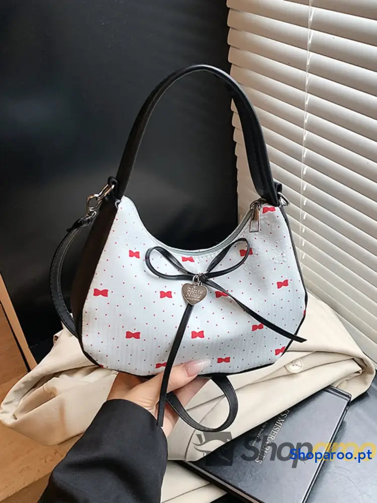 Printed Bow Shoulder Bag