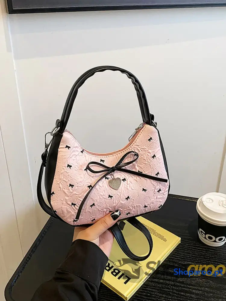 Printed Bow Shoulder Bag