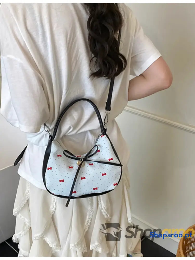 Printed Bow Shoulder Bag