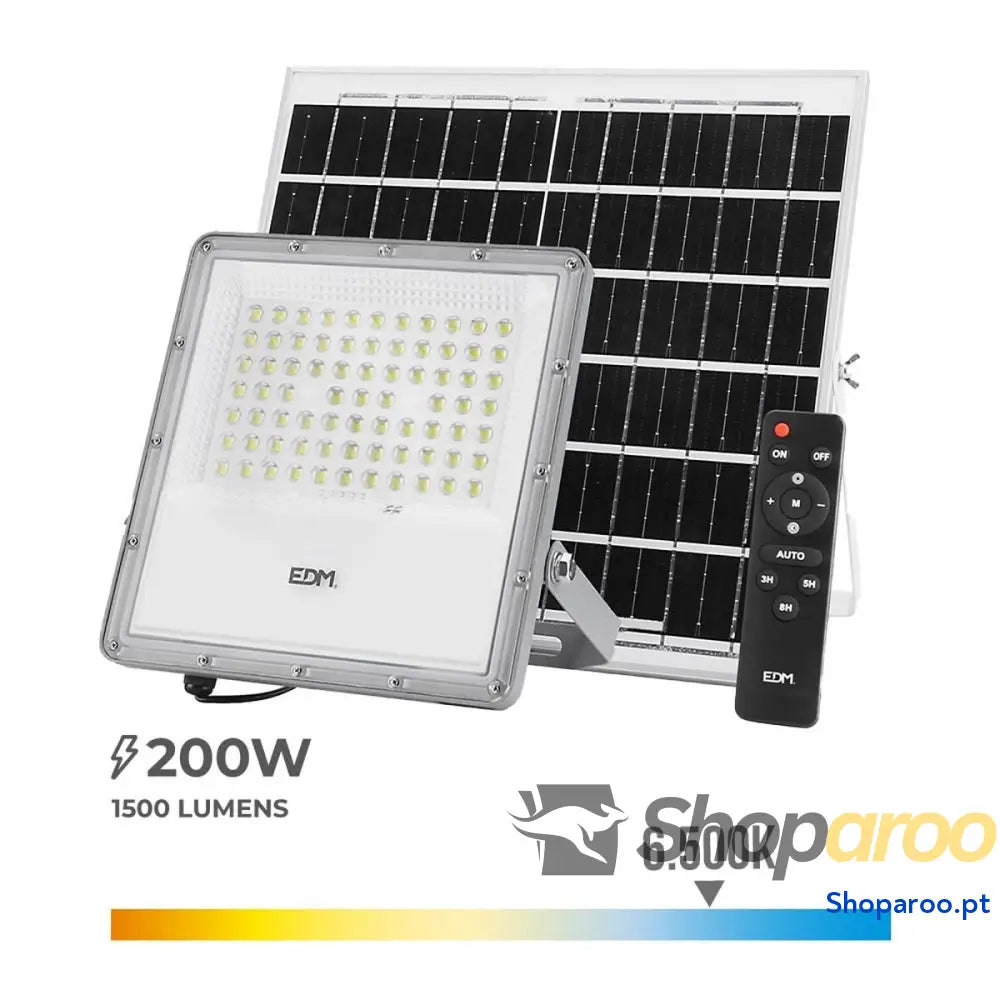Projetor EDM 31855 200 W 1500 lm Comando à distância Painel solar fotovoltaico (6500 K)